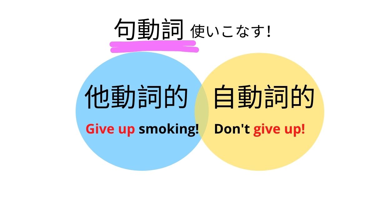 英語圏で学ぶ句動詞の使い方 品詞の組合せ で目的語が必要な 他動詞型 かどうか見極める どこでもタフ In 海外